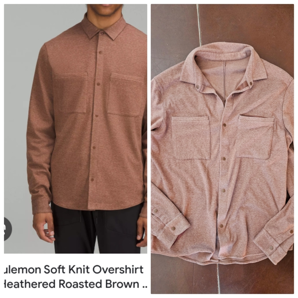 Nwot Lululemon Heathered Soft Knit Overshirt Roasted Brown m L